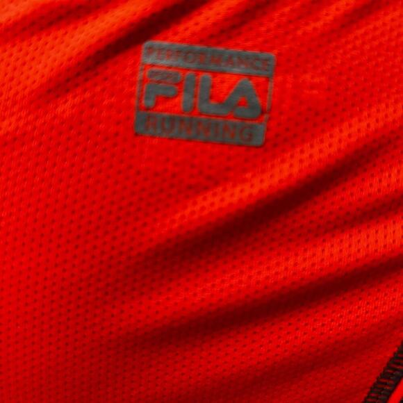 FILA women’s M running, long sleeve striped top, orange gray - Picture 6 of 8